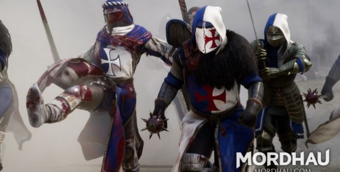 Mordhau, which could also be called Mordstreich or Mordschlag in German, is a fighting technique where we hold our sword the other way, meaning our hands are on the blades, and we use our weapon as something like an axe - it could be a useful technique between armoured soldiers.
