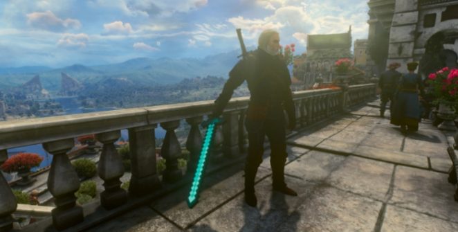 With a new The Witcher 3 mod, Geralt can start hunting monsters with the mythical sword of the popular Minecraft!