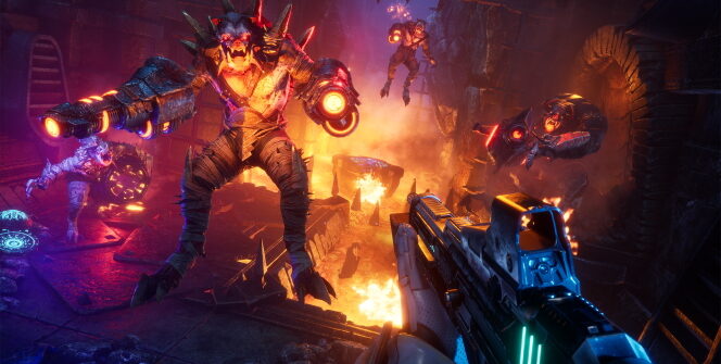You'll have to die over and over again to get the perfect match in Warstride Challenges' Doom-like shooter.