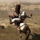 According to one of the developers of the original Assassin's Creed games, the horses were human skeletons that the team had distorted into the shape of a horse...