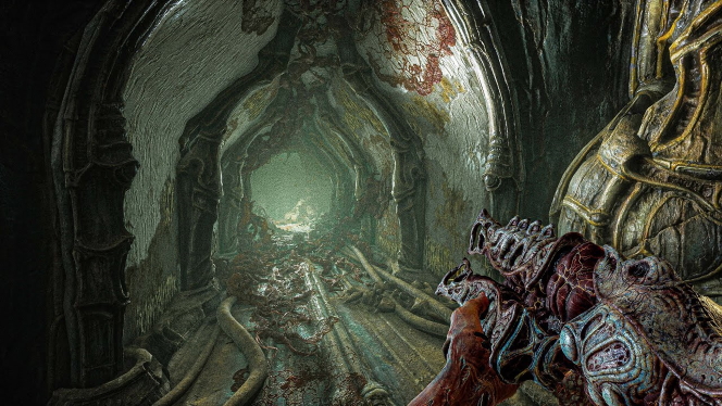 Scorn, the highly anticipated game from Ebb Software, draws inspiration from the designs of H.R. Giger to create a sinister atmosphere.