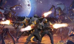 Starship Troopers: Extermination features twelve of you against tons of Bug.