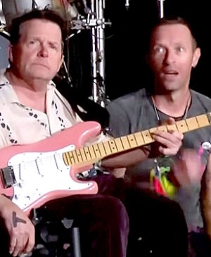 MOVIE NEWS - Michael J. Fox joined Coldplay for a surprise performance at the Glastonbury music festival on Saturday night.