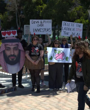 Protesters “Raid” EA Headquarters To Oppose Saudi Arabia-Led Acquisition